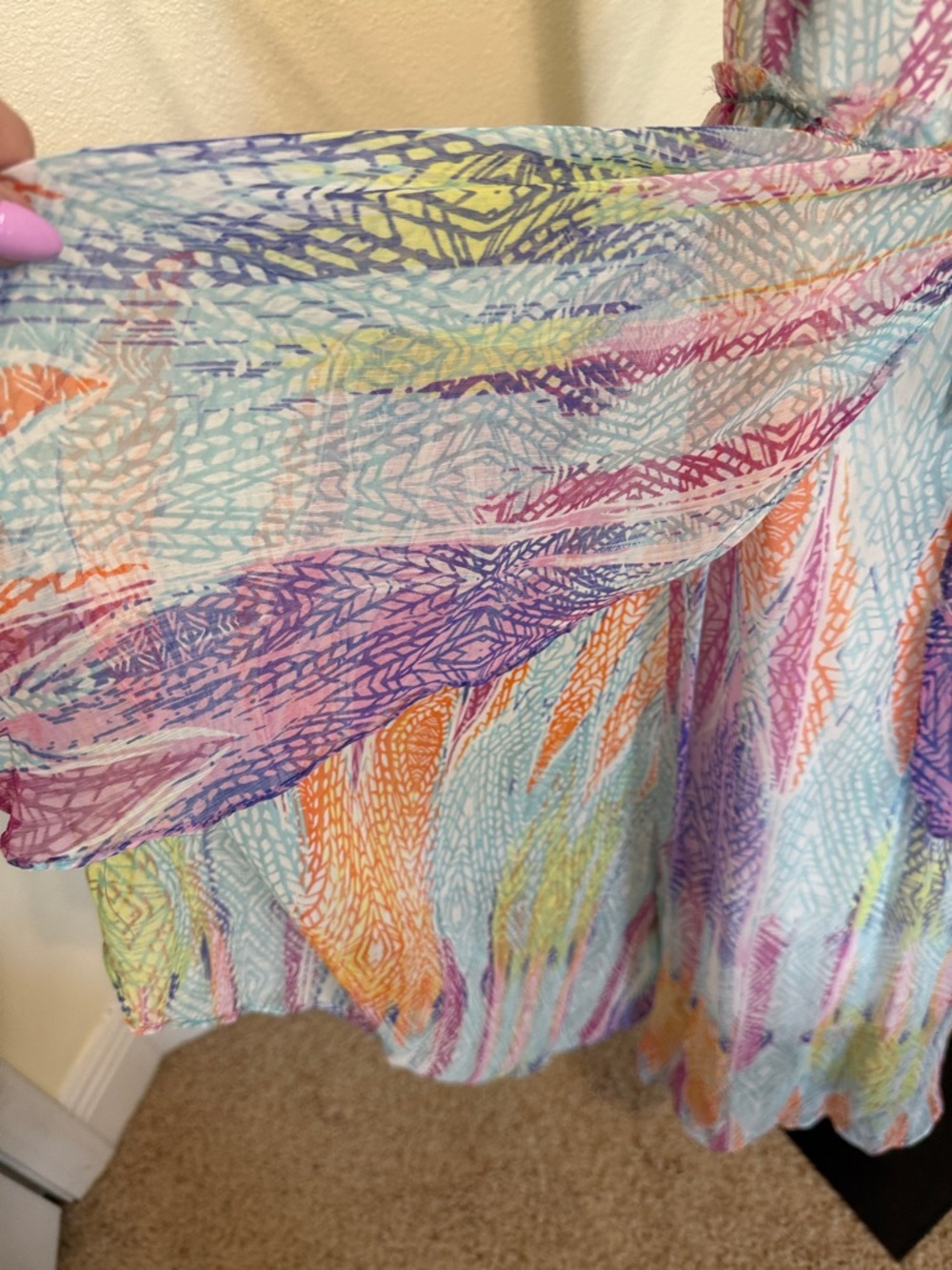 Free people 🌹Pastel Multicolor Maxi Dress with V-Neck - Picture 13 of 15